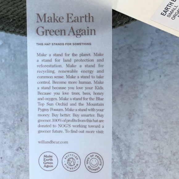 Will + Bear Earth Bucket Hat Green Corduroy Organic Hemp Small - Picture 10 of 11